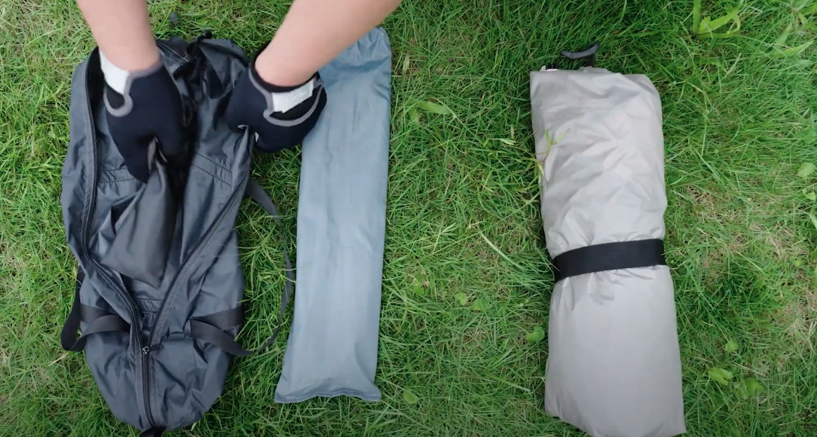 The Wind Anchor packs away in a carry sack