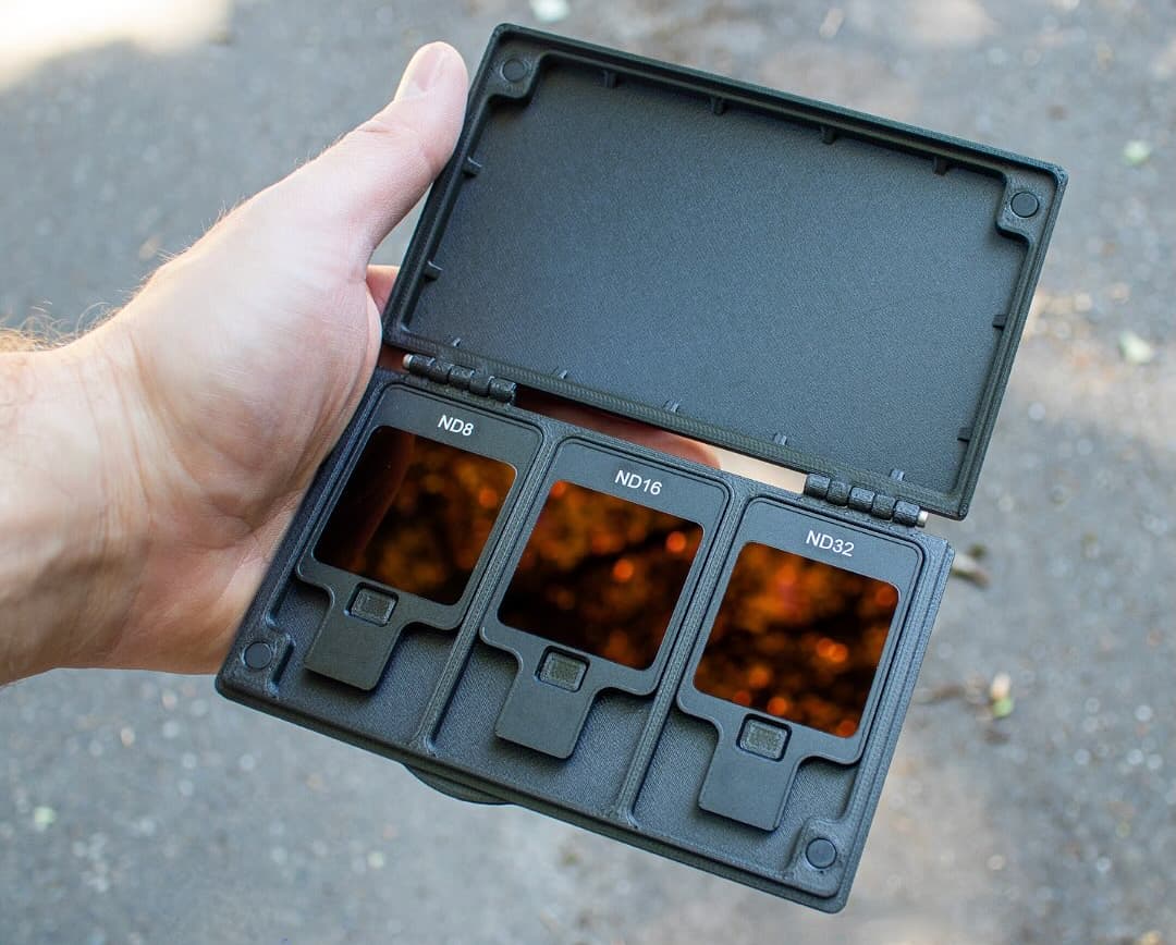 The lenses are kept in an included hard case
