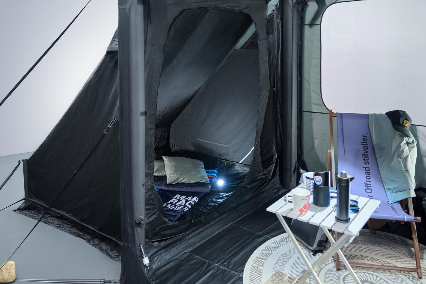 The $588 Pavilion add-on tent adds a more private interior space for sleeping, relaxing or storage