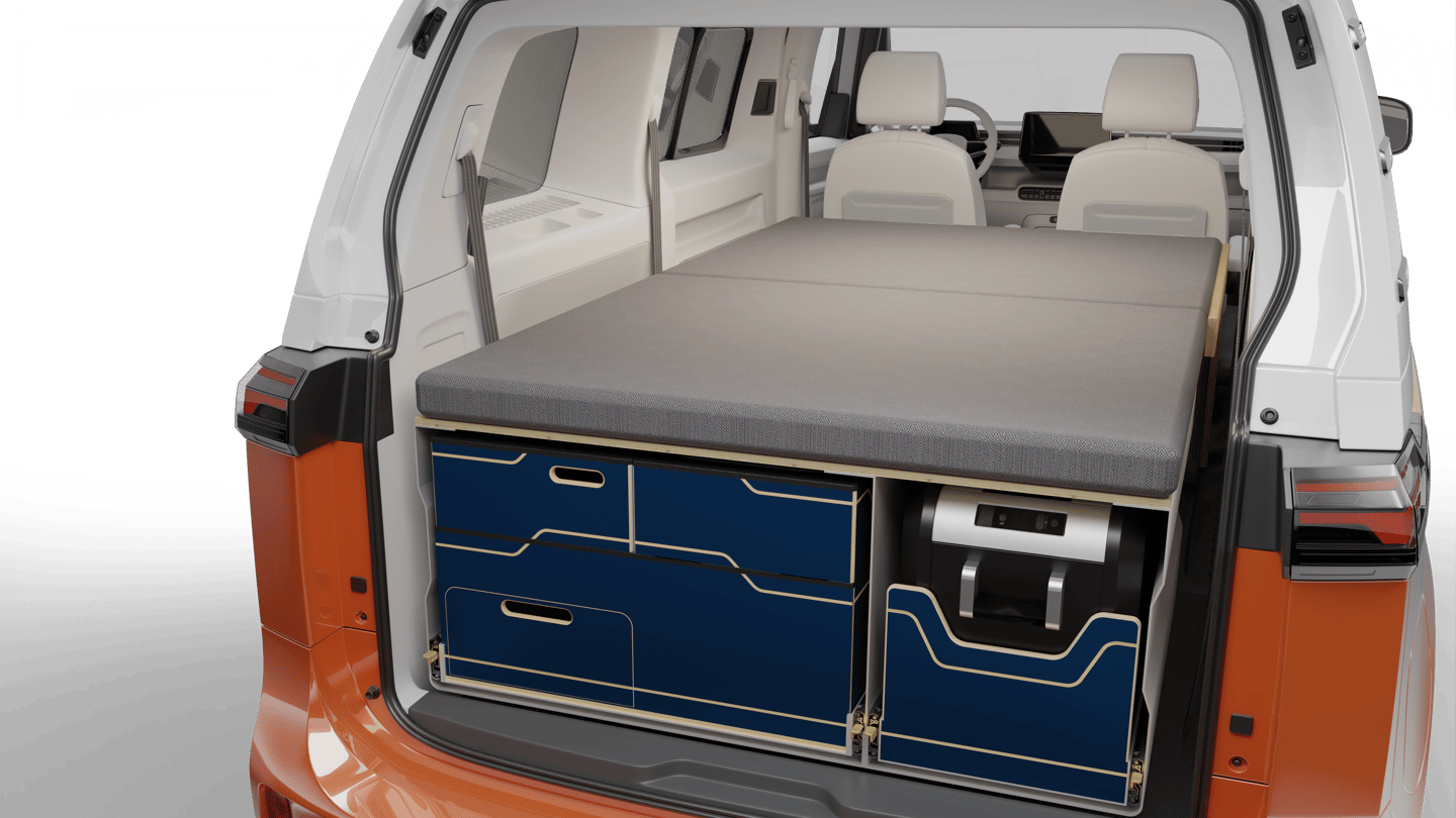 Peace Vans' $9,995 Buzz Sleeper is essentially a Buzz Box tailgate kitchen with a forward-expanding bed atop it