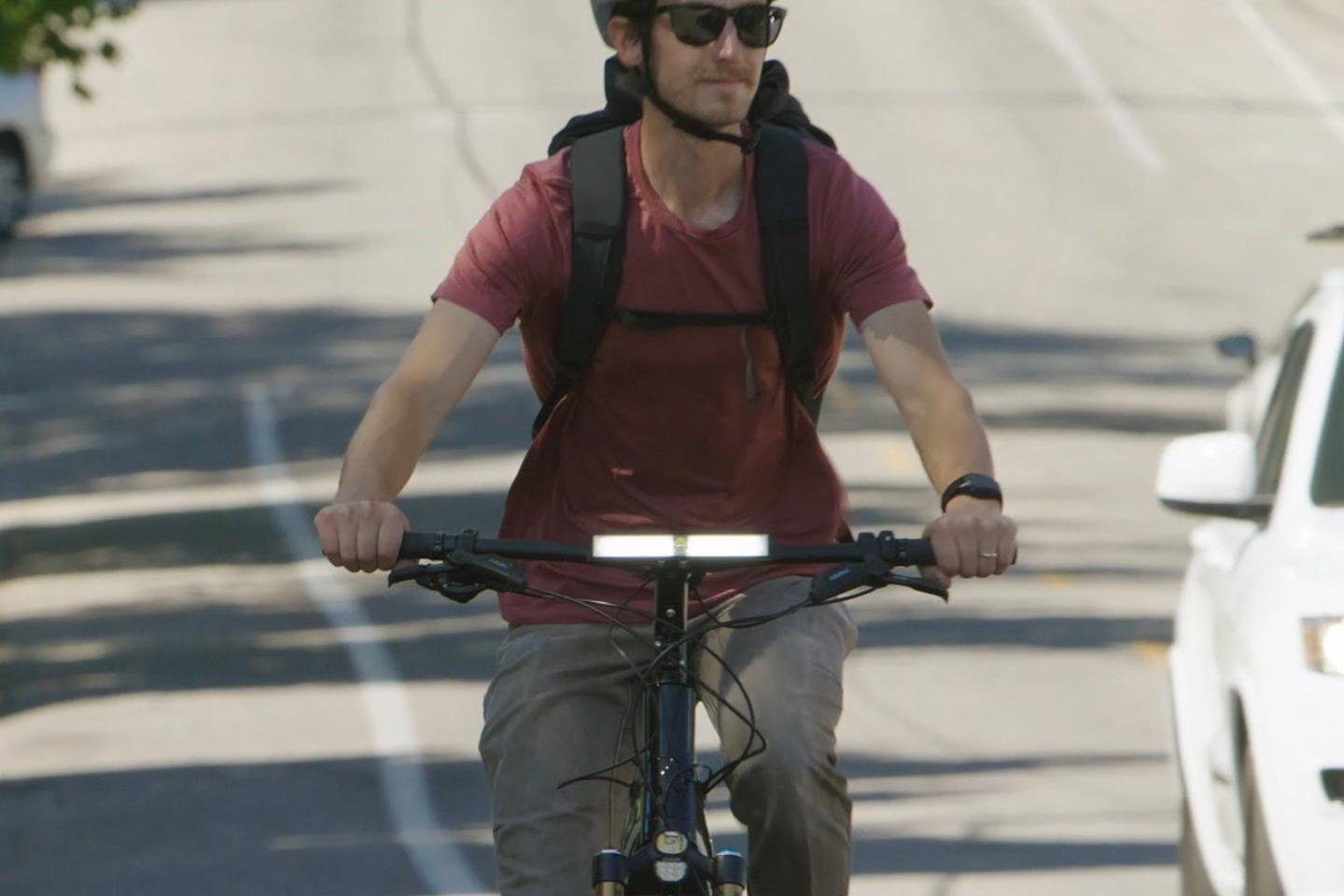 Pictured here in daytime running light mode, the Light Rail is claimed to tip the scales at 13 oz (369 g)