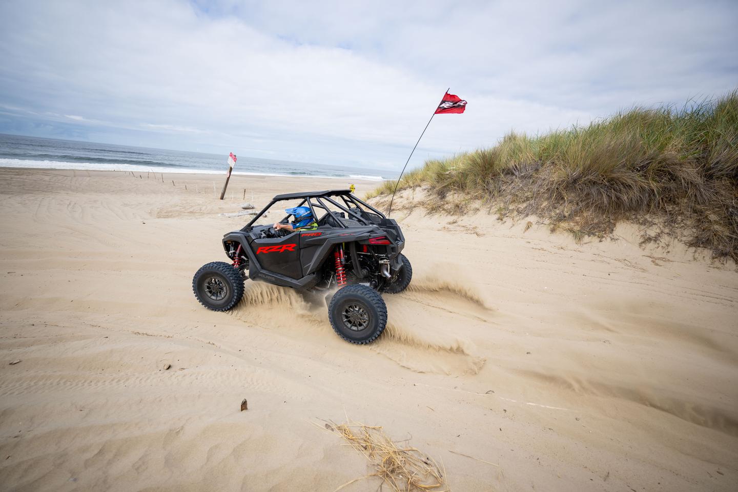 Heading to the beach in the 2025 Polaris RZR Pro S during a trip to Coos Bay, Oregon