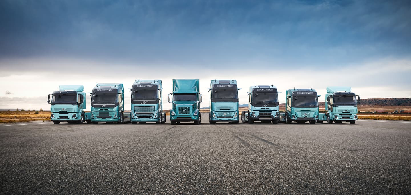 Volvo's full range of electric heavy duty trucks