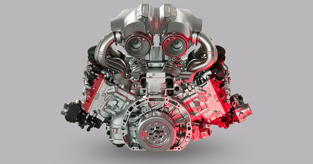 The 3-liter twin-turbo engine produces a whopping 900 hp, and is supported by five electric motors for a total of 1,200 hp