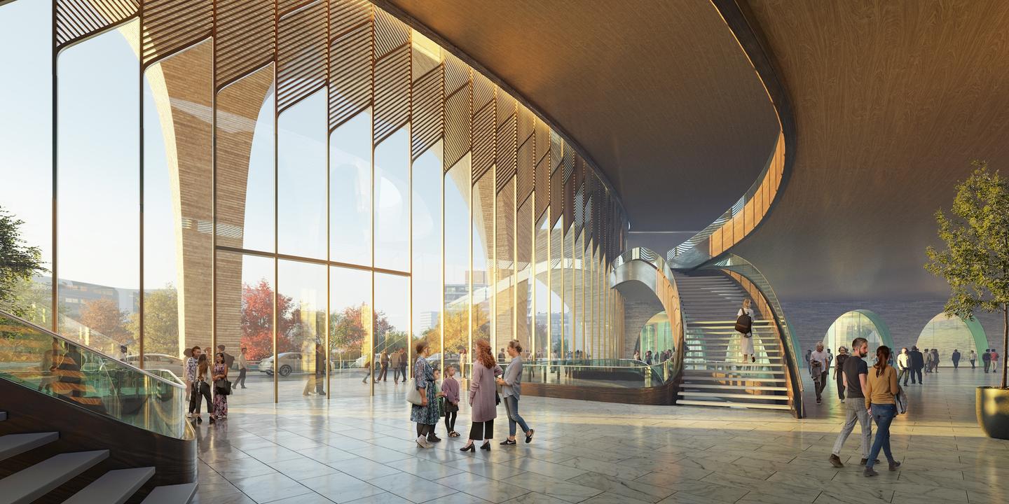 The Alisher Navoi International Scientific Research Centre's interior will require very little energy to cool thanks to its passive design