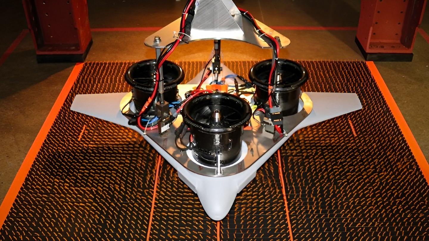 A small 4.6-ft-wide model was used for initial ground effect tests on the lift system