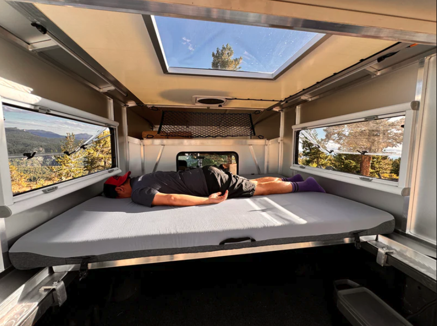 Depending upon truck model, the Moonlander X offers a bed length of 6 to 6.5 feet; Radica also offers a widened side option that increases those numbers by half a foot