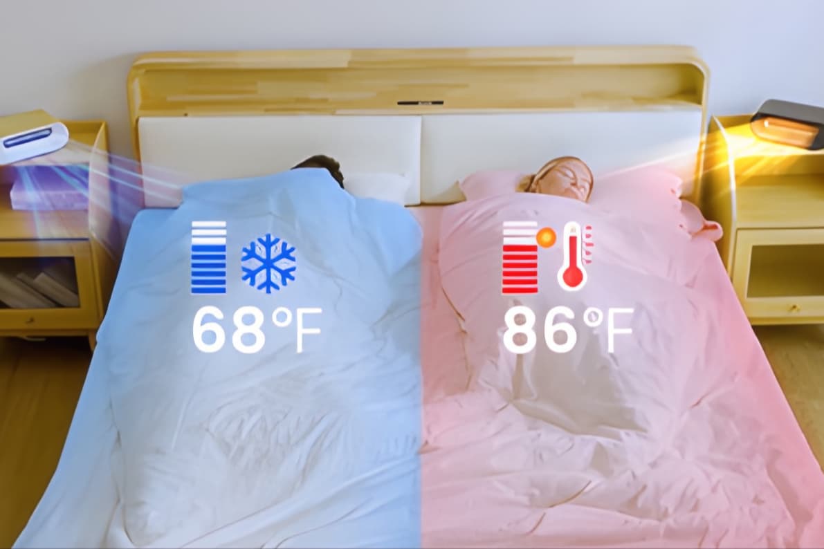 Homiffi lets users sleep in different climates, even if they're in the same bed
