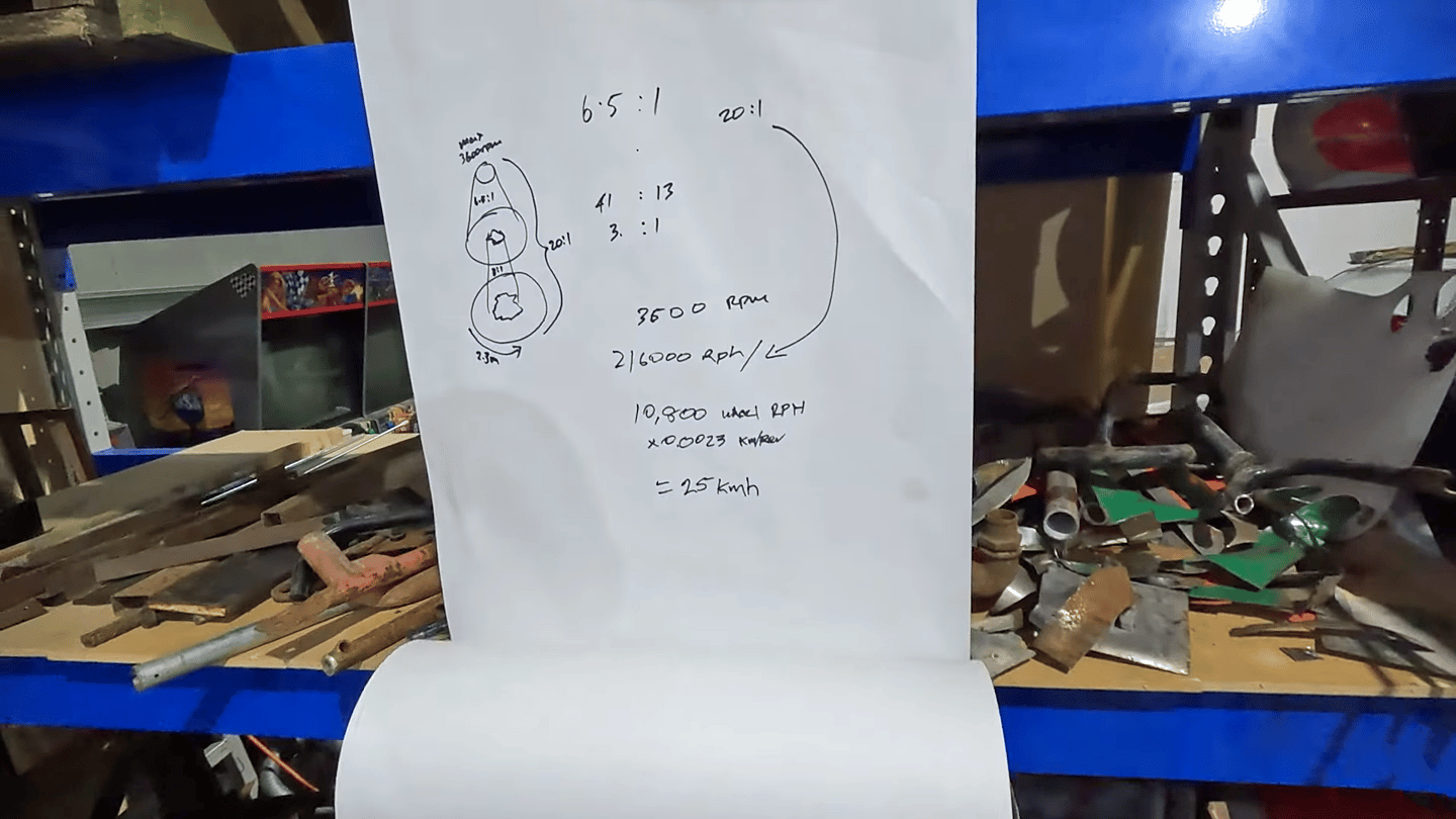 Estimates and calculations suggest a 15-mph top speed