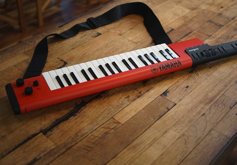 The Sonigenic Keytar, which Yamaha's marketing team is shameless enough to describe as "stylish"