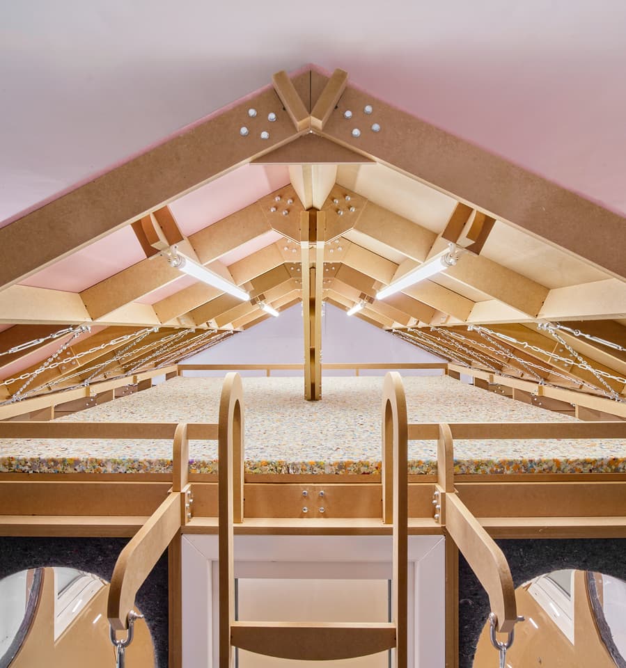 Roma's bedroom includes an upper loft which is accessed by ladder
