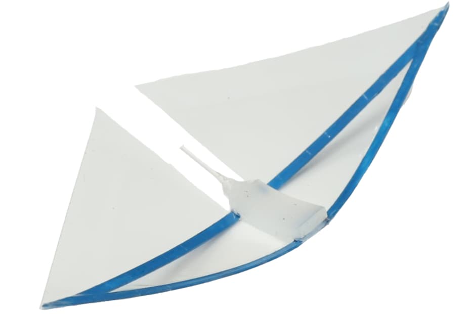 The new monostable manta ray robot, pictured here in its default position
