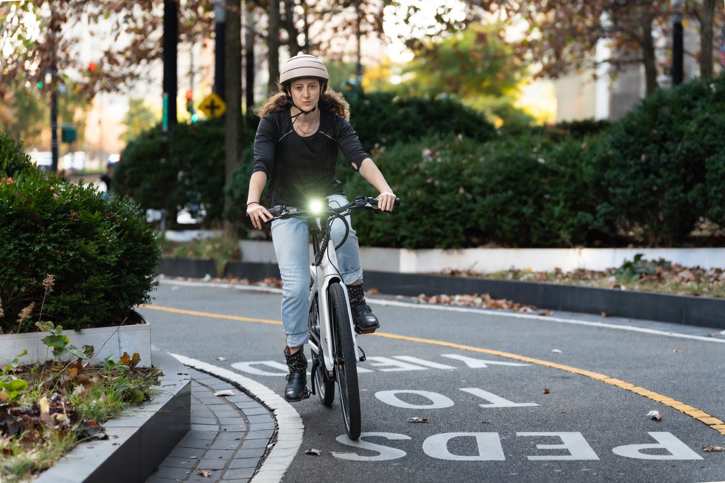 Integrated lighting helps with daylight visibility as well as after-dark travels