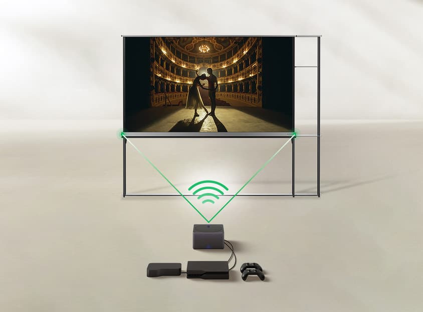 You can plug consoles and set-top boxes into LG's Zero Connect Box, and have it beam a 4K 120Hz signal to the OLED T without messy cables in the way