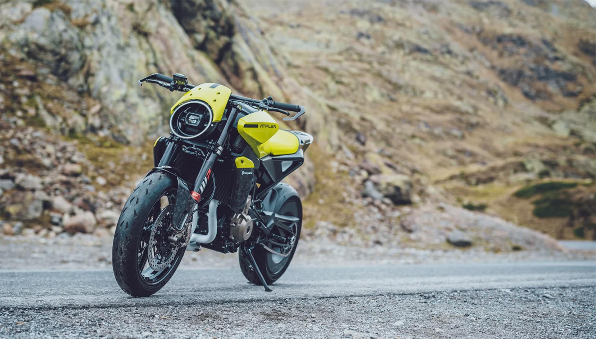 Bolted to the new handlebar, the Custom's minimalist dash is neatly hidden from view by the color-matched windshield