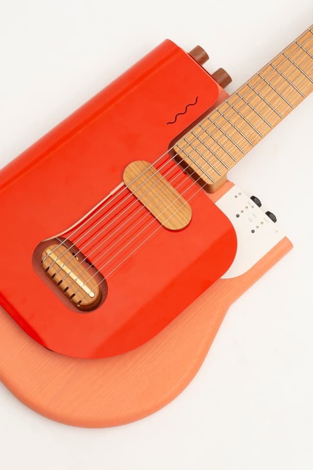 The hand-built Verso Sine guitar can be configured as a six- or seven-string model
