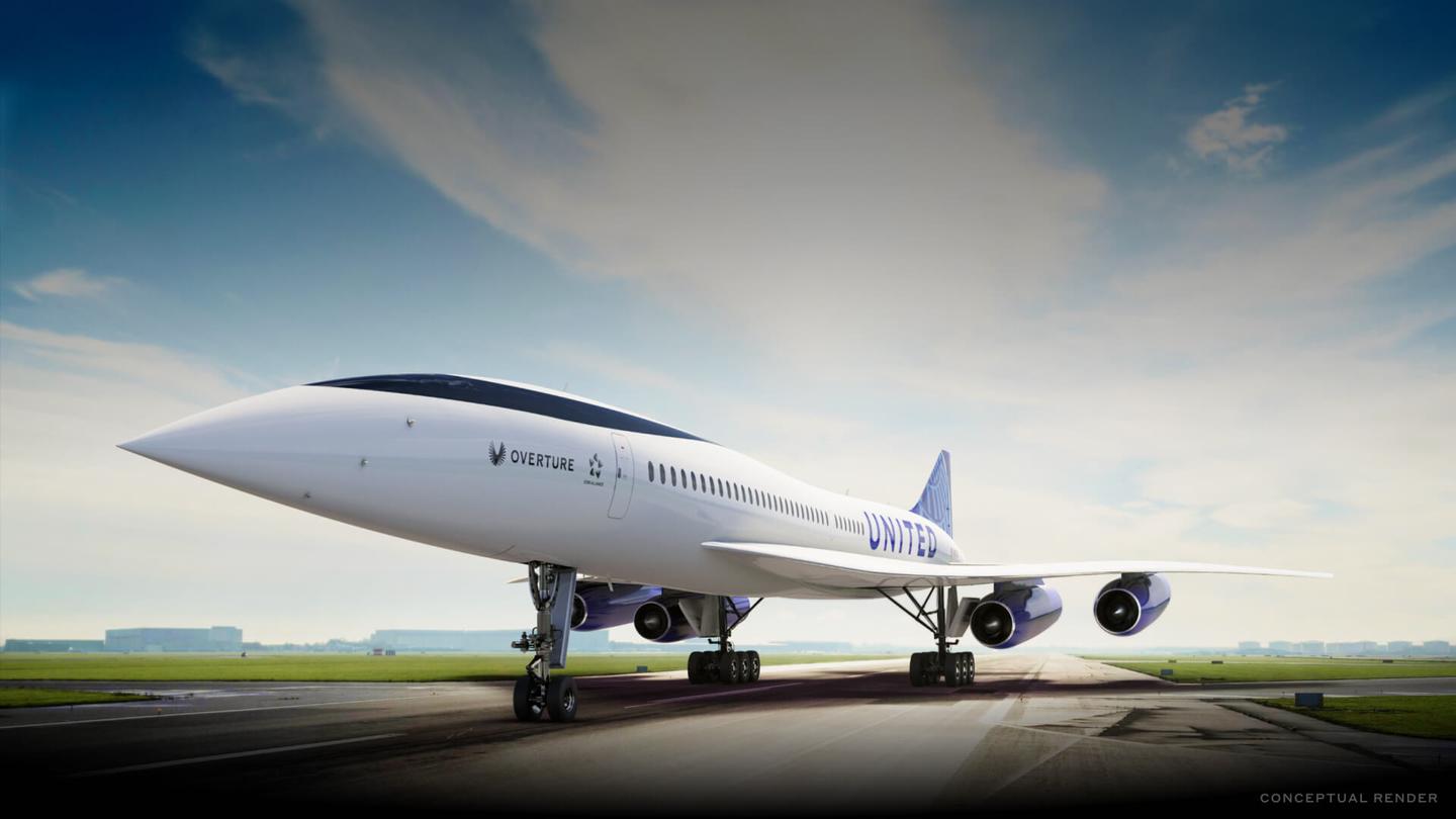 A rendering of the Overture passenger aircraft Boom Supersonic intends to build