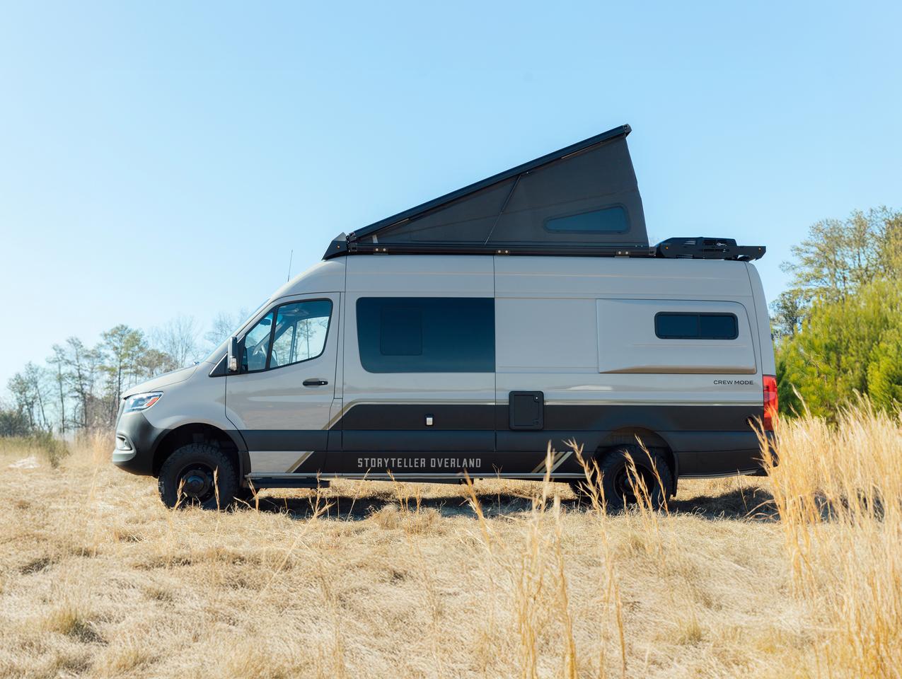 Storyteller stretches its legs out, basing a camper van on the 170-in-wheelbase Sprinter 3500 AWD for the first time