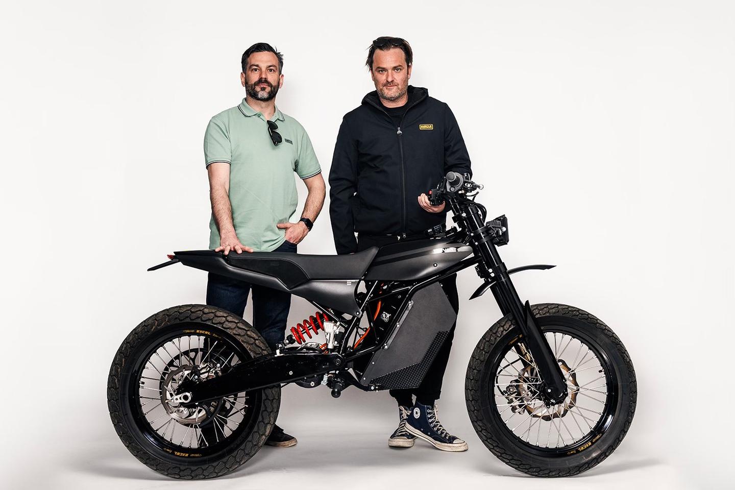 Jeroen-vincent Nagels & Philippe Stella (founders, Trevor Motorcycles) with the DTRe Vince