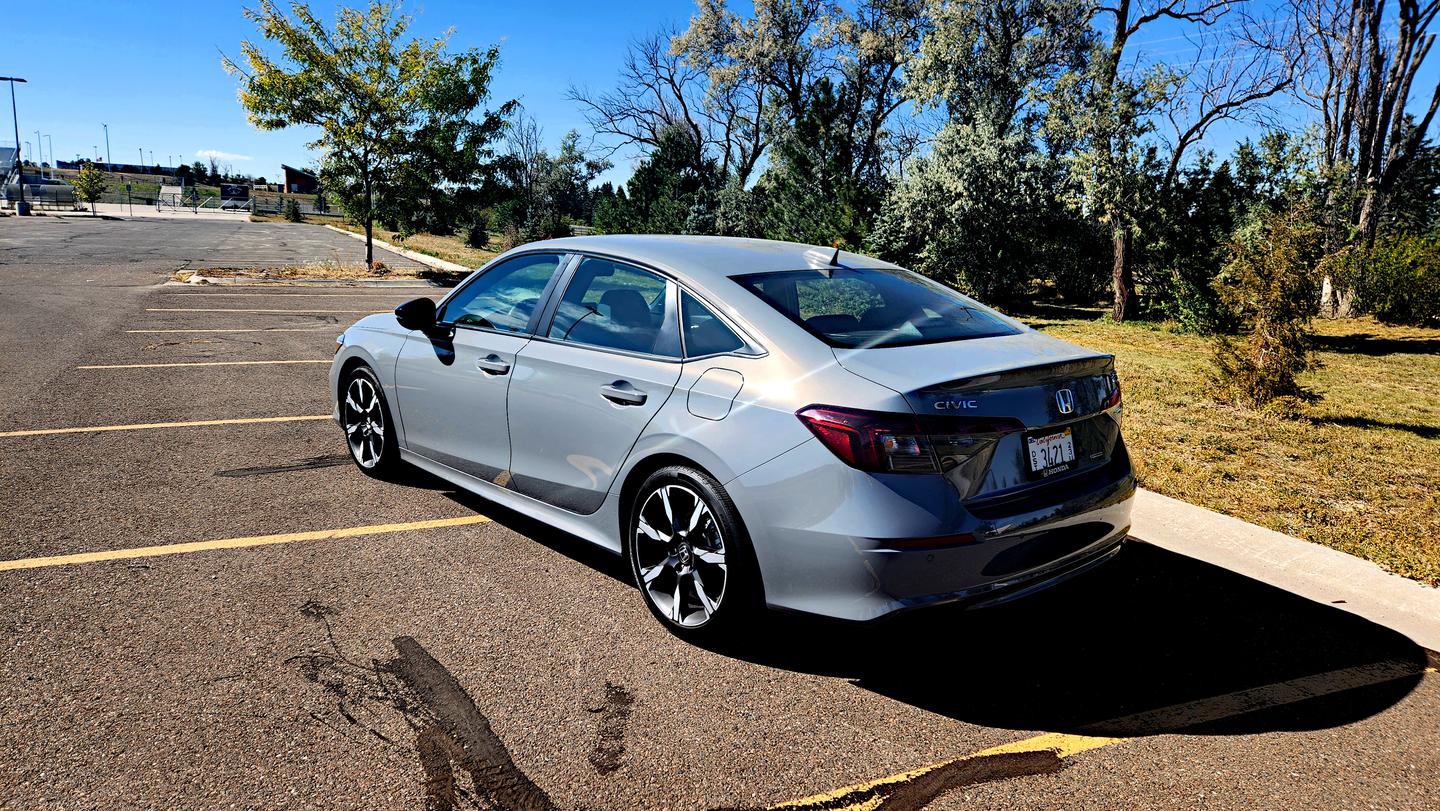 There's a good amount of cargo space in the 2025 Honda Civic Hybrid, but the back seats are comparatively minimal