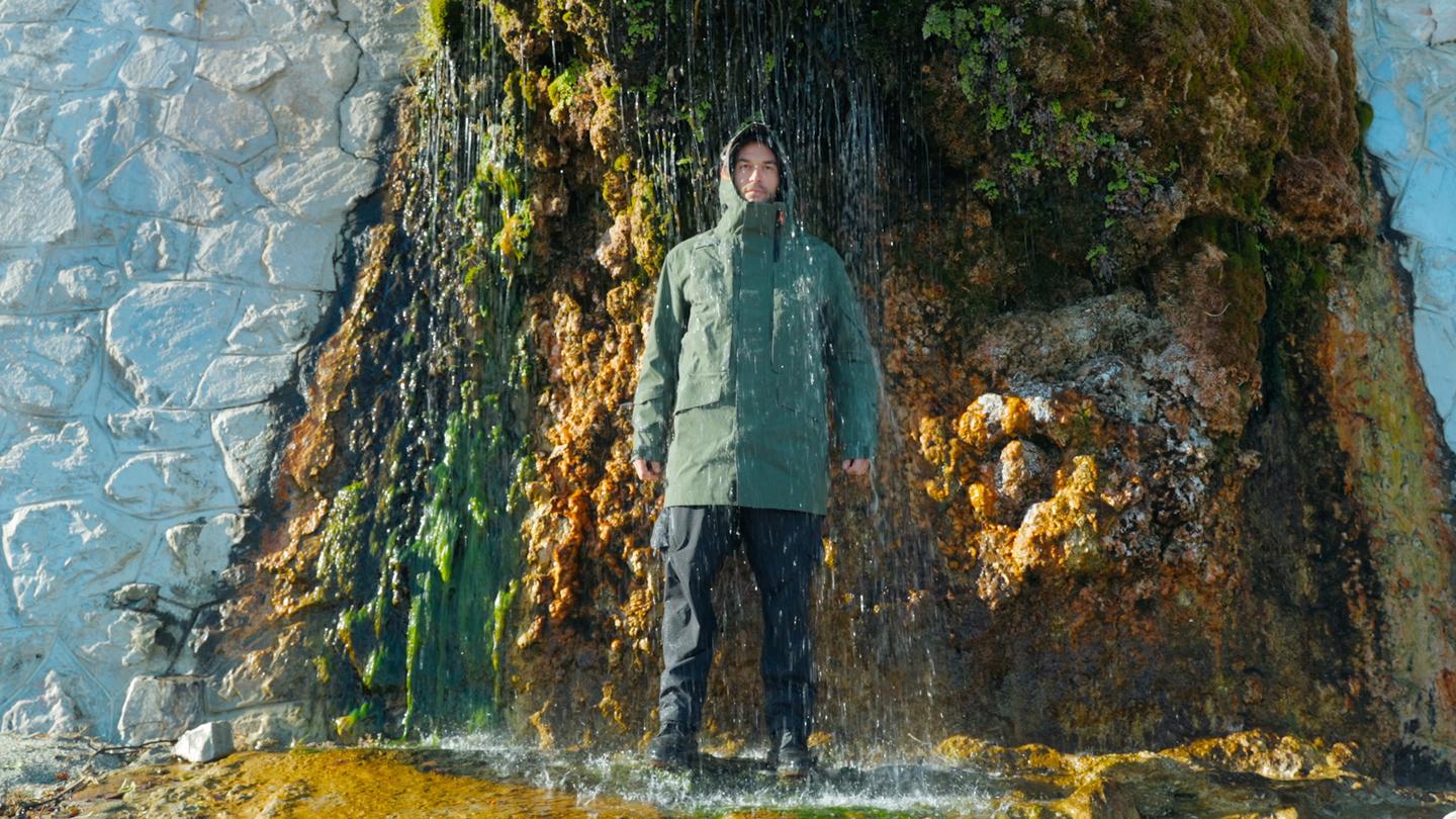 Caligo adventure pants are great for standing under waterfalls – the legs even have a zip that allows the leg to flare over your shoes for keeping your shoes dry-ish