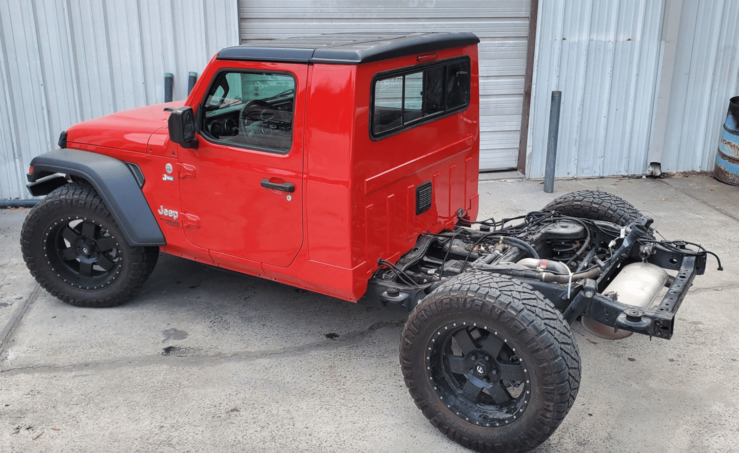 Gr8tops JTRUK conversion turns a Wrangler Unlimited into a two-door with space on back for a pickup bed or camper