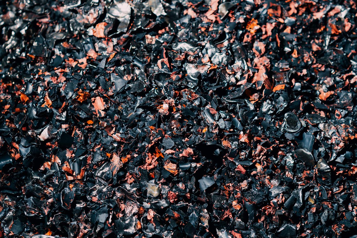 The mixture retrieved from shredding used EV batteries