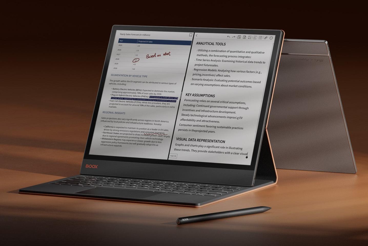 The additional of an optional keyboard cover can transform the Tab X C into a laptop-like workspace