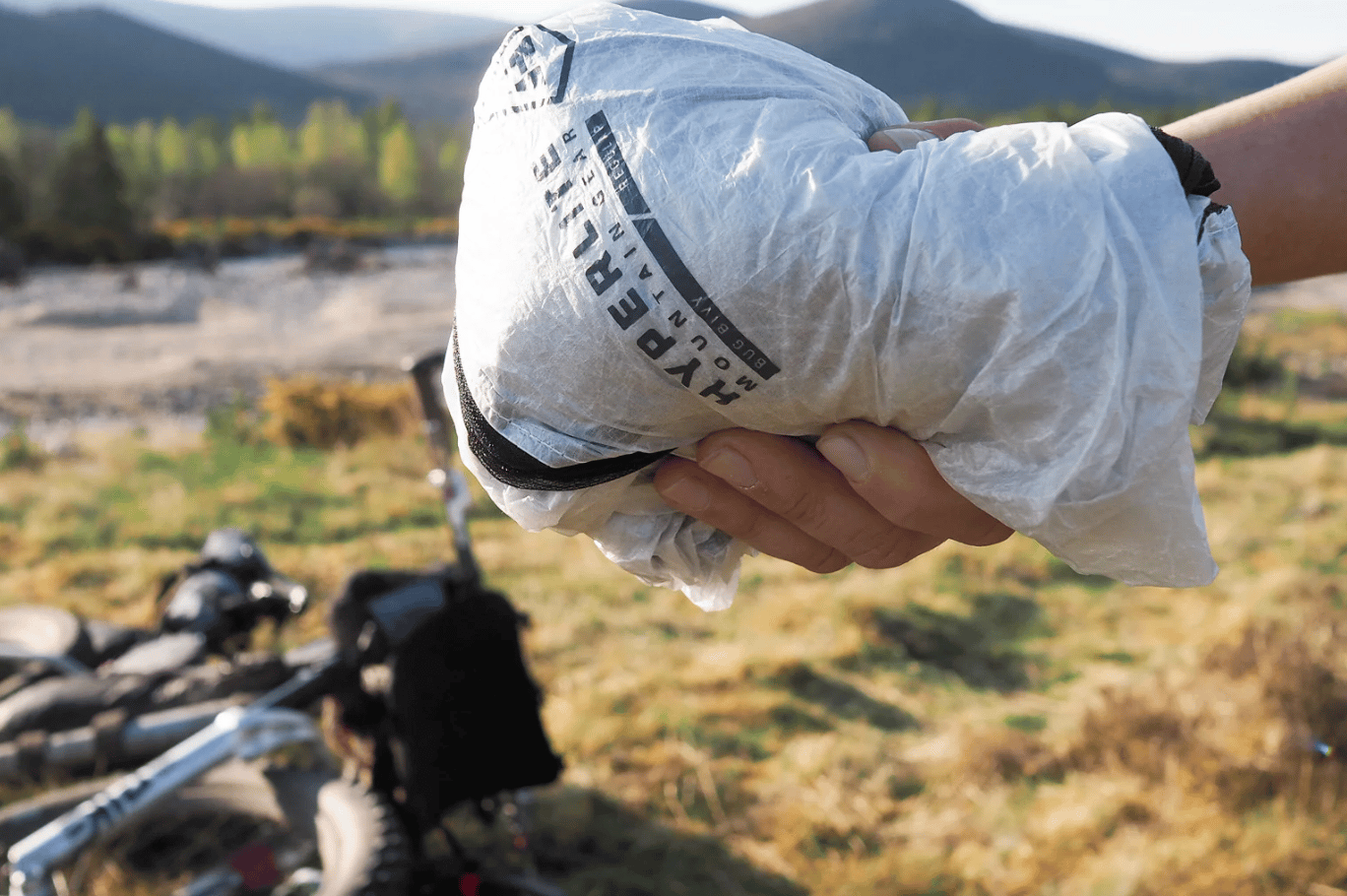 Weighing under 5 oz, the Bug Bivy packs down to grab-and-stuff size for backpacking, bikepacking, through-hiking and other light, fast activities