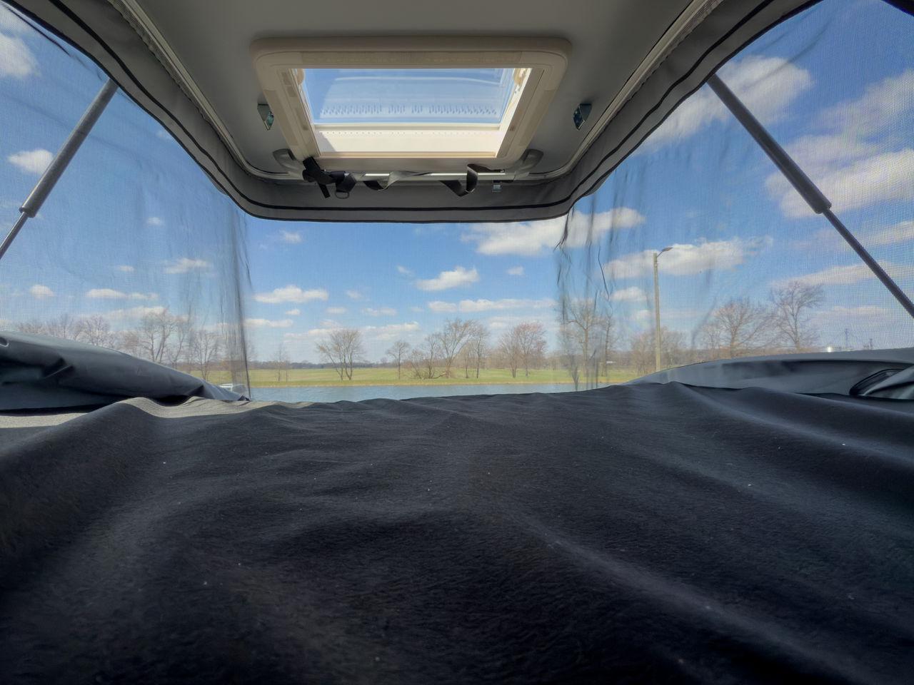 View from inside the pop-up roof