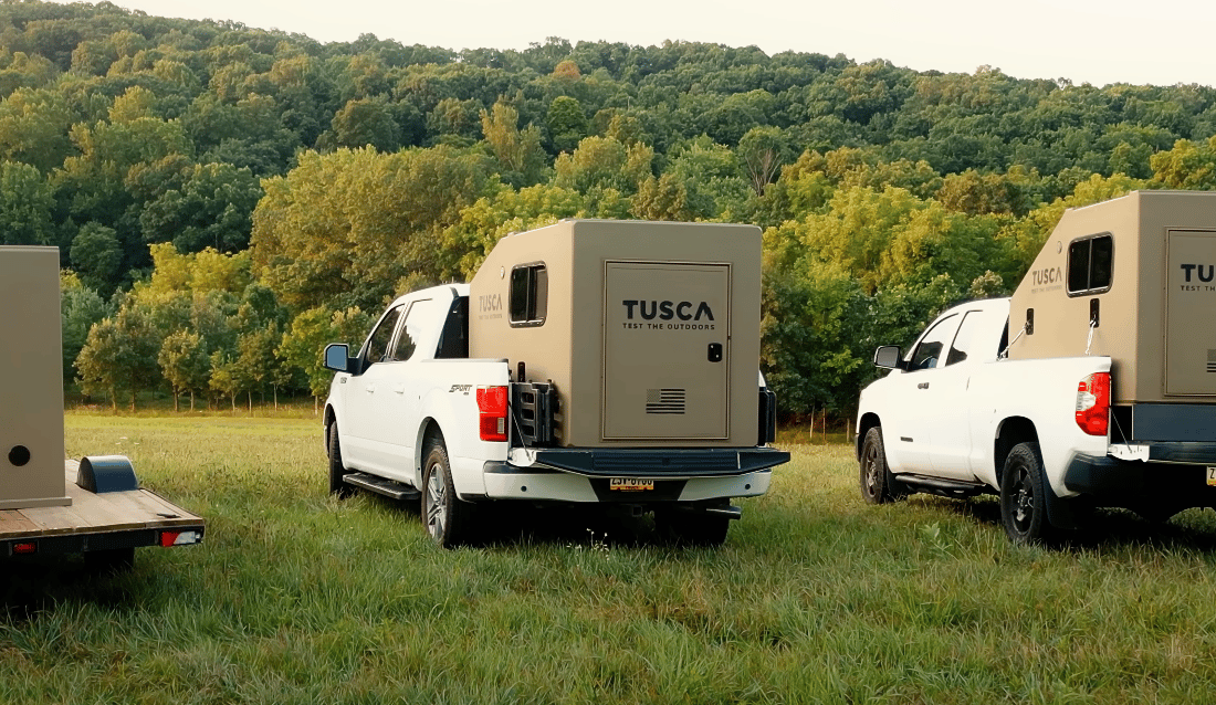 Tusca launched the HitchHiker Solo ahead of being rebranded under the four-model Freedom Camper lineup Redneck Blinds and rebranded under