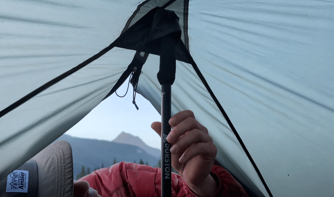 Internal pockets make it easy to add trekking poles into the X-Dome 2 structure