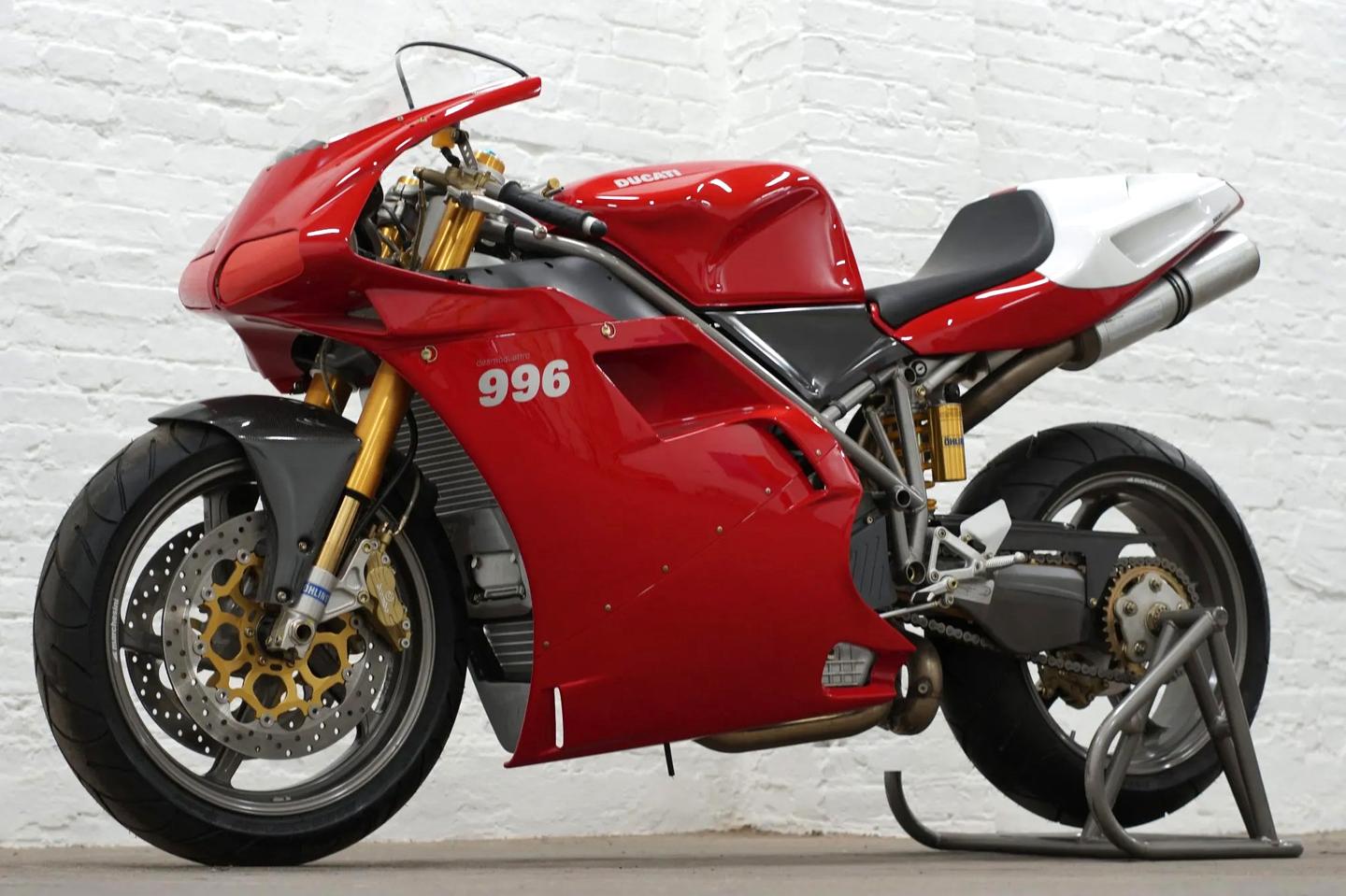 The record price paid at auction for a Ducati 996 was the $75,600 paid for this Ducati 996SPS with 1 mile on the odometer.