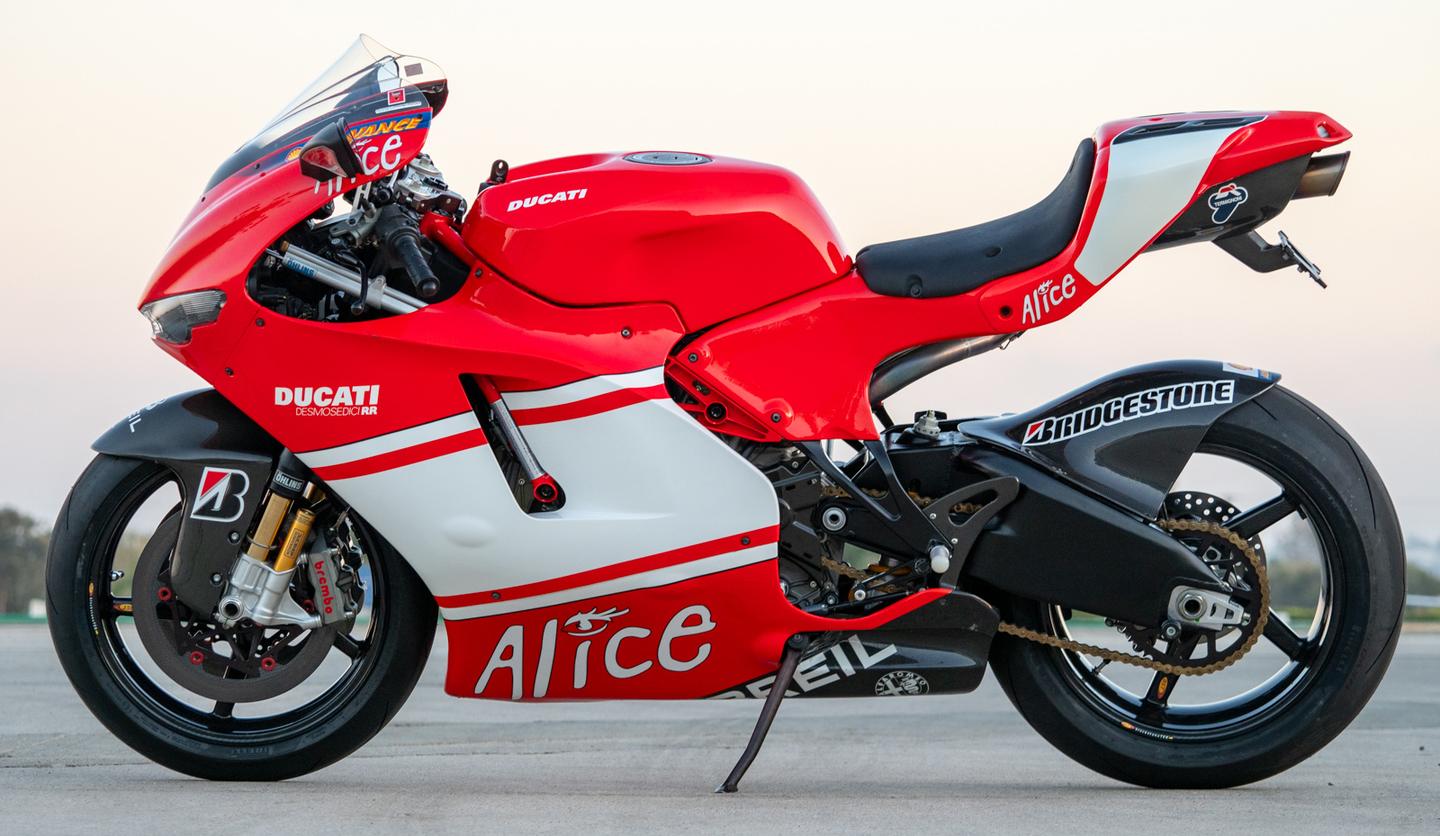 The record price achieved at auction for a 2008 Ducati Desmosedici RR is the $91,057 paid for this bike.