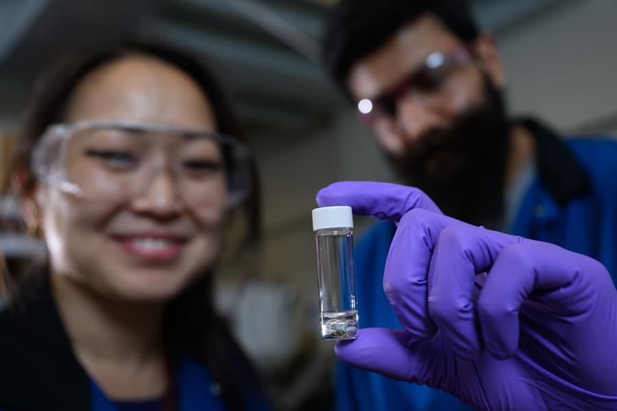 A vial of the liquid sodium metal
