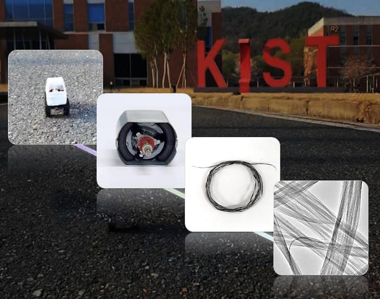 The toy car, the motor, the CSCEC wire, and the CNT